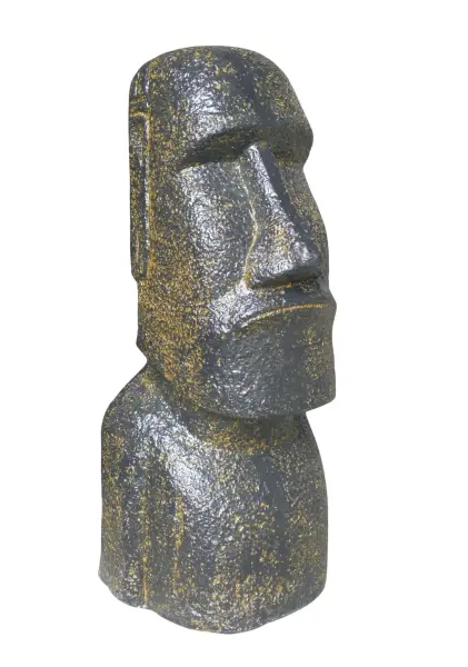 Product image 6 of the product “Moai Head Sculpture, 82cm Height | GRC (Glassfibre Reinforced Concrete), Copper Finish ”